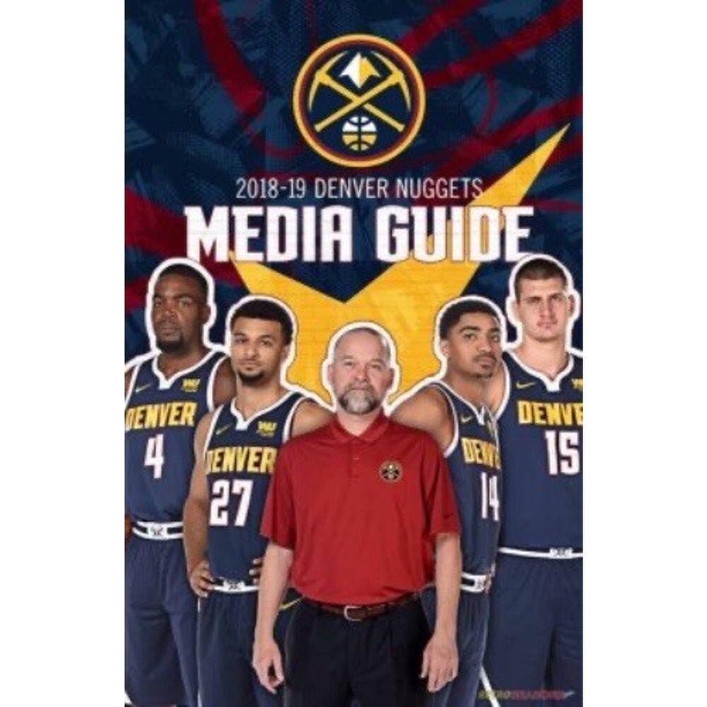 Denver Nuggets Media Guide 2018-19 Program Booklet Cover On 12x8in Metal Sign
